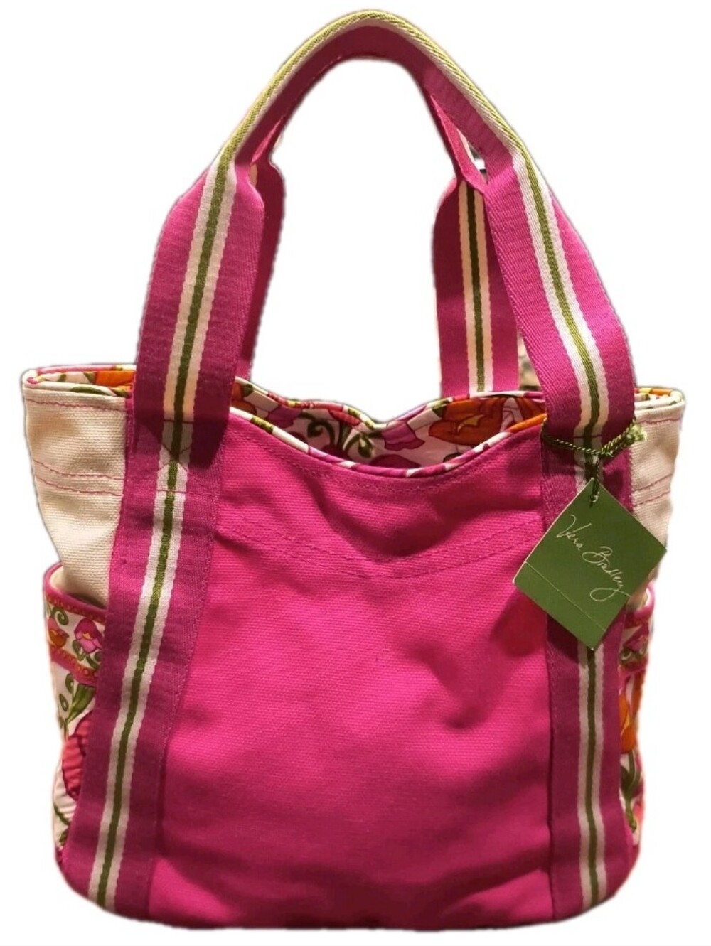 Vera Bradley Retired Lilli Bell Small Colorblock Tote Bag NWT Pink Floral